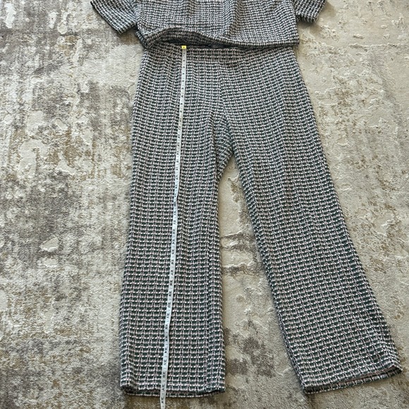 Zara Women's Jacquard Green Pink Colorway Polo Straight Leg Pant Set - Large - Picture 4 of 11